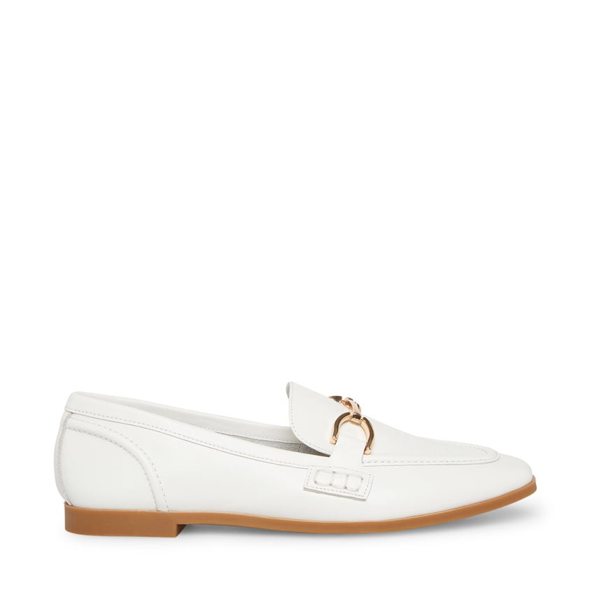 White Steve Madden Carrine Leather Women\'s Loafers | PH 3156CKW